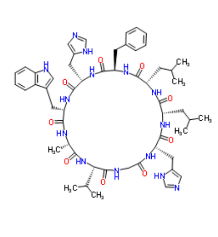 CYCLO(-D-PHE-HIS-TRP-ALA-VAL-GLY-HIS-LEU-LEU) 