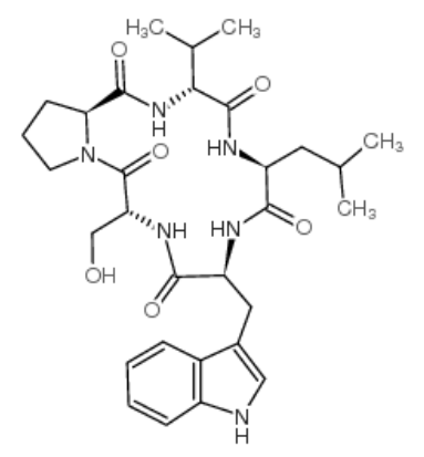 Cyclo(-D-Ser-Pro-D-Val-Leu-D-Trp) 